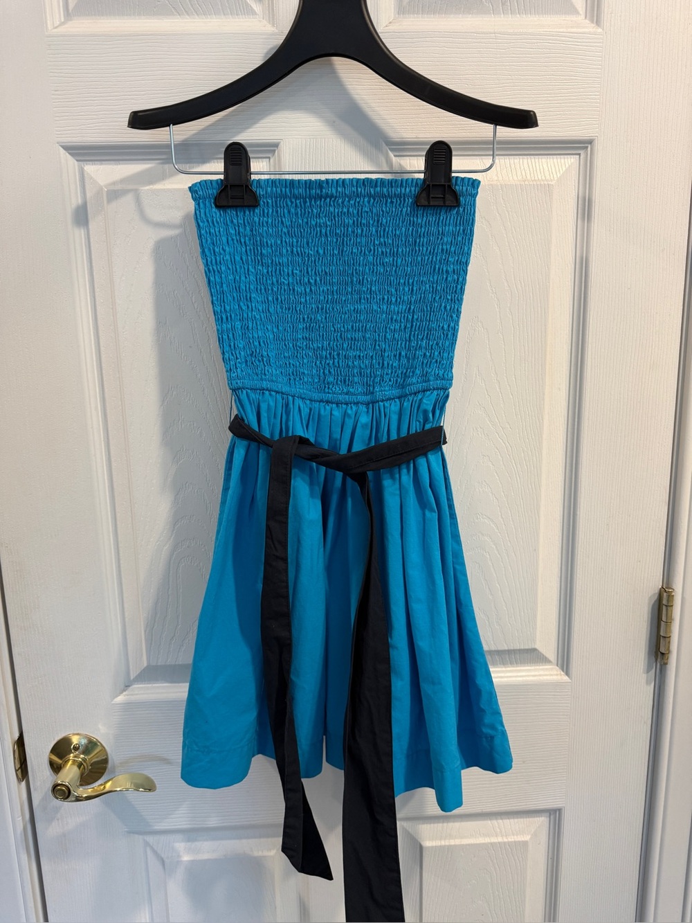 Hollister Strapless Turquoise Dress with Black Sash
